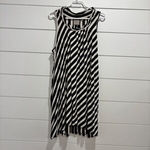 Evolution by Cyrus black and off white stripe sleeveless dress size M